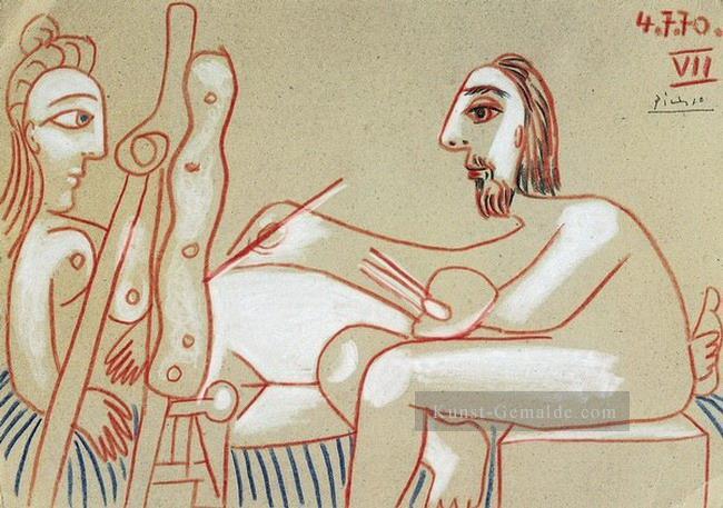Der Künstler und sein Modell L artiste et son modele 4 1970 kubist Pablo Picasso Ölgemälde